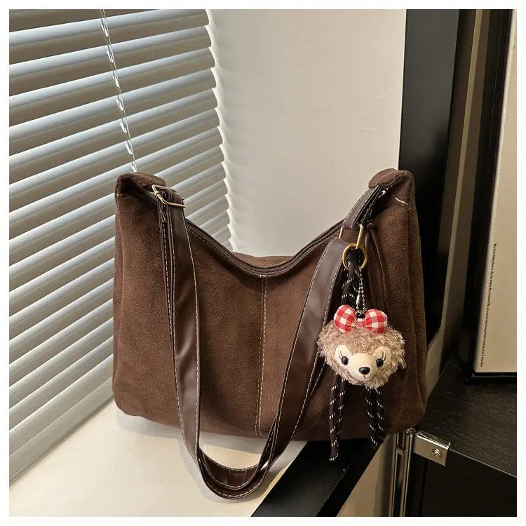 Brown Large Capacity Shoulder Crossbody Bag for Women — feature 10