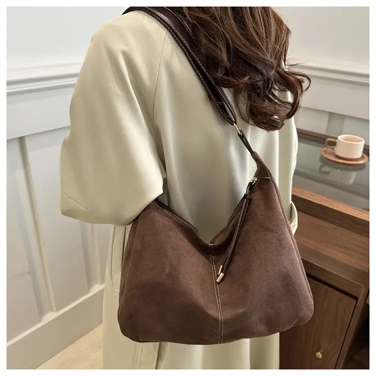 Brown Large Capacity Shoulder Crossbody Bag for Women — feature 19