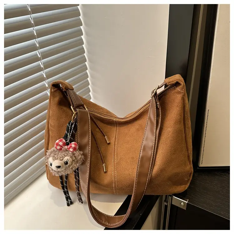Brown Large Capacity Shoulder Crossbody Bag for Women — feature 9