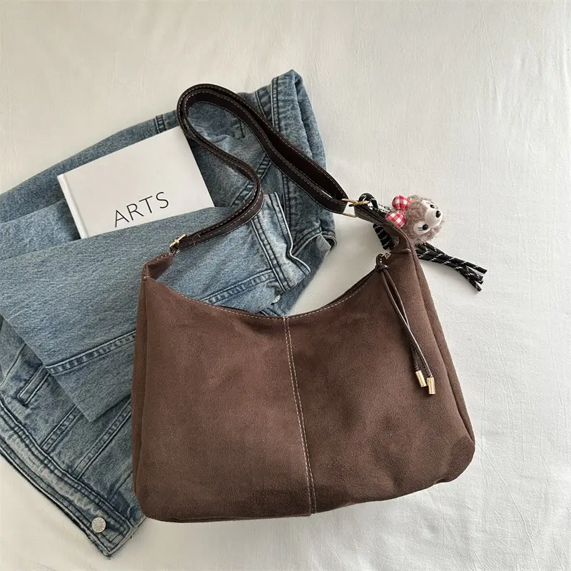 Brown Large Capacity Shoulder Crossbody Bag for Women - Image 2
