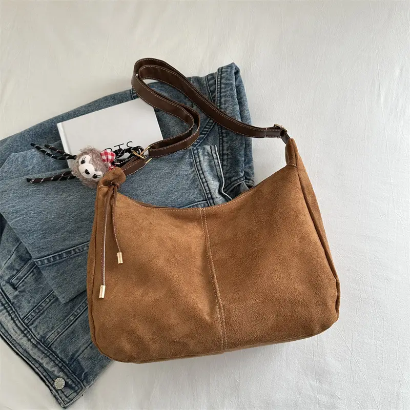 Brown Large Capacity Shoulder Crossbody Bag for Women - Image 4