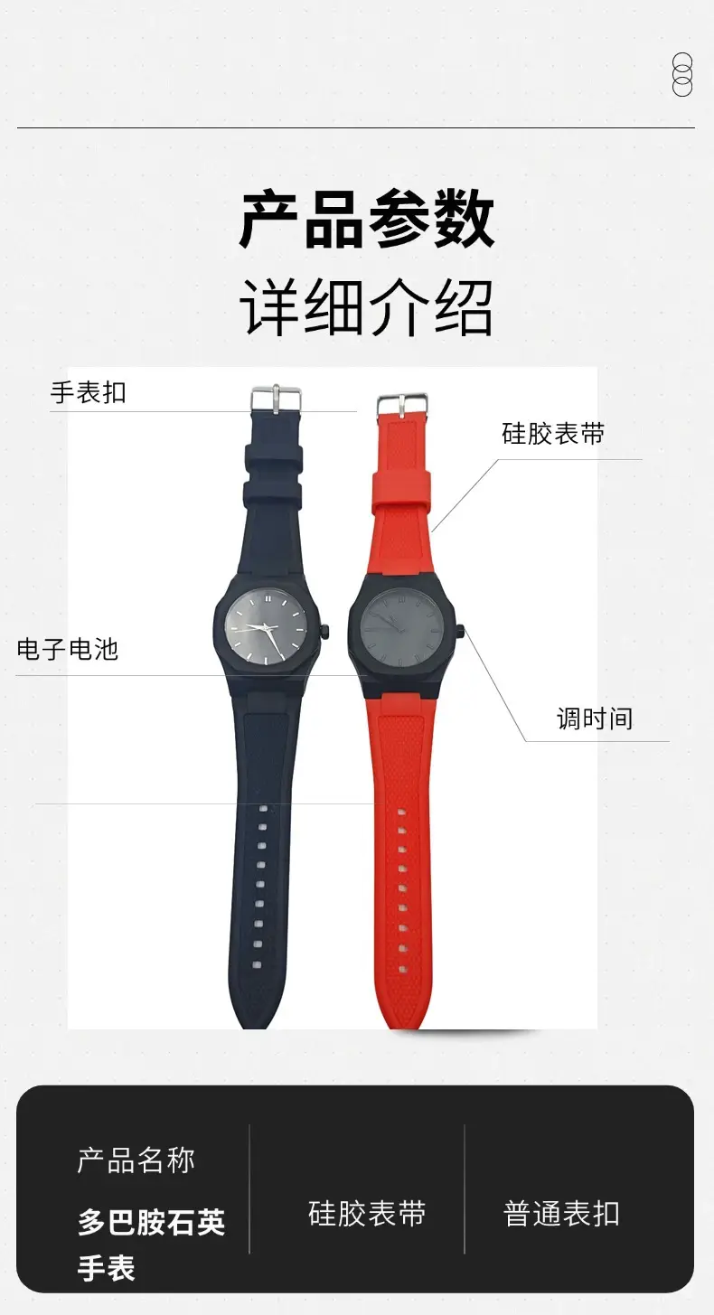 Men's Black Quartz Watch with Strap — feature 6