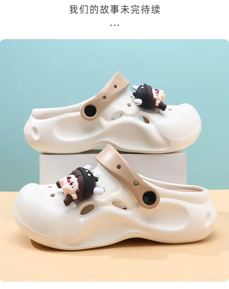 Thick-soled height-increasing women's hole shoes breathable non-slip slippers eva step on excrement feeling summer wear deodorant feet beach sandals — feature 13