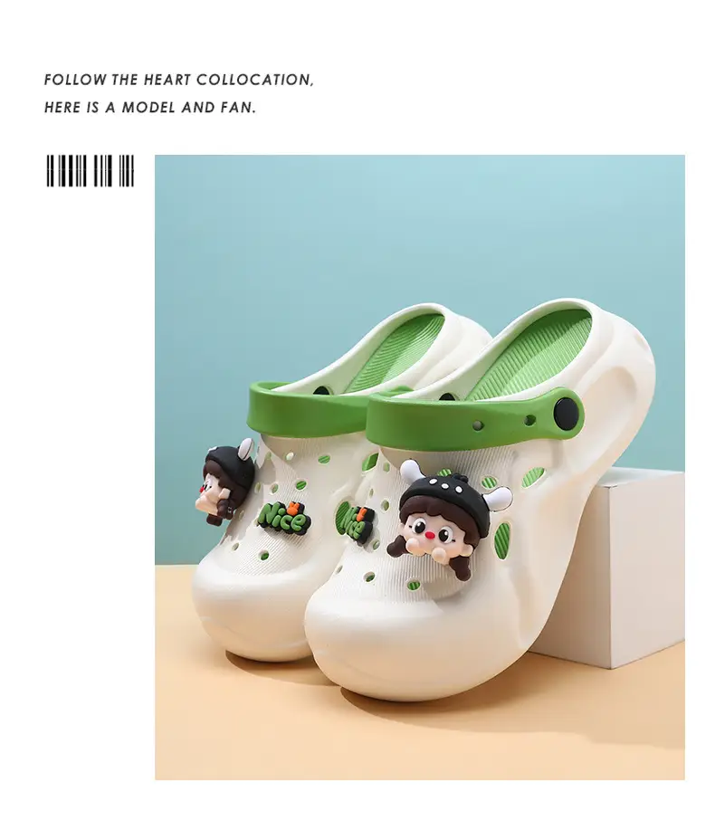 Thick-soled height-increasing women's hole shoes breathable non-slip slippers eva step on excrement feeling summer wear deodorant feet beach sandals — feature 14