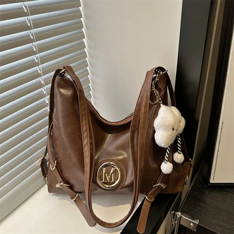 Women's Brown ML Logo Shoulder Bag with Cloud Accent - Image 4