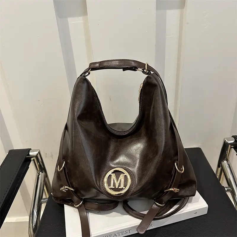Women's Brown ML Logo Shoulder Bag with Cloud Accent - Image 6