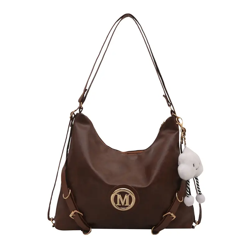 Women's Brown ML Logo Shoulder Bag with Cloud Accent - Image 8