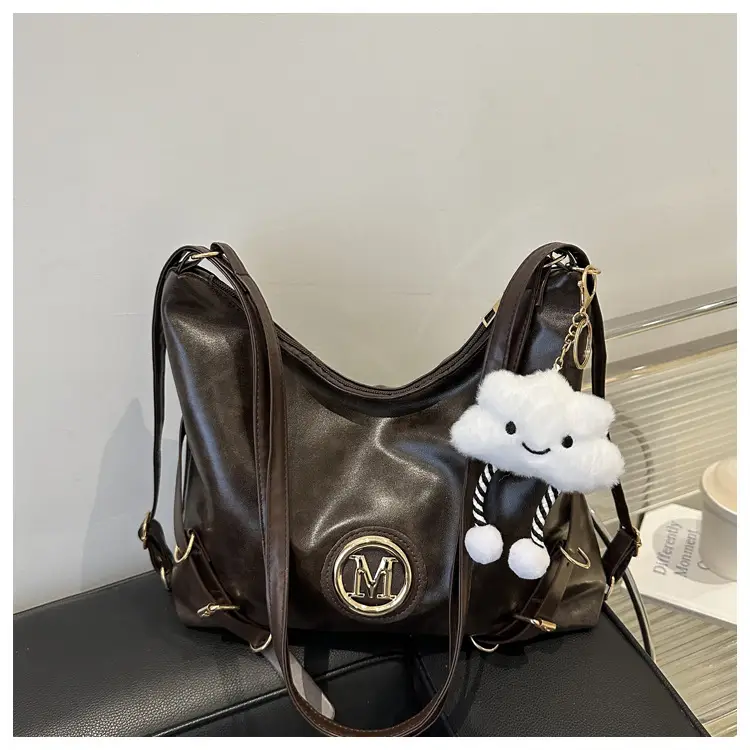 Women's Brown ML Logo Shoulder Bag with Cloud Accent — feature 10