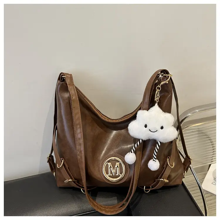 Women's Brown ML Logo Shoulder Bag with Cloud Accent — feature 11