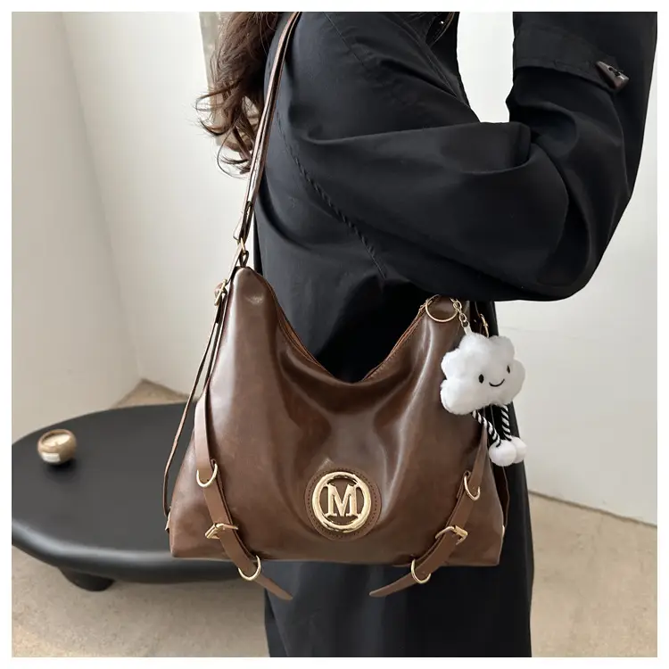 Women's Brown ML Logo Shoulder Bag with Cloud Accent — feature 14