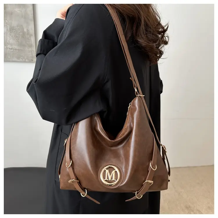 Women's Brown ML Logo Shoulder Bag with Cloud Accent — feature 15