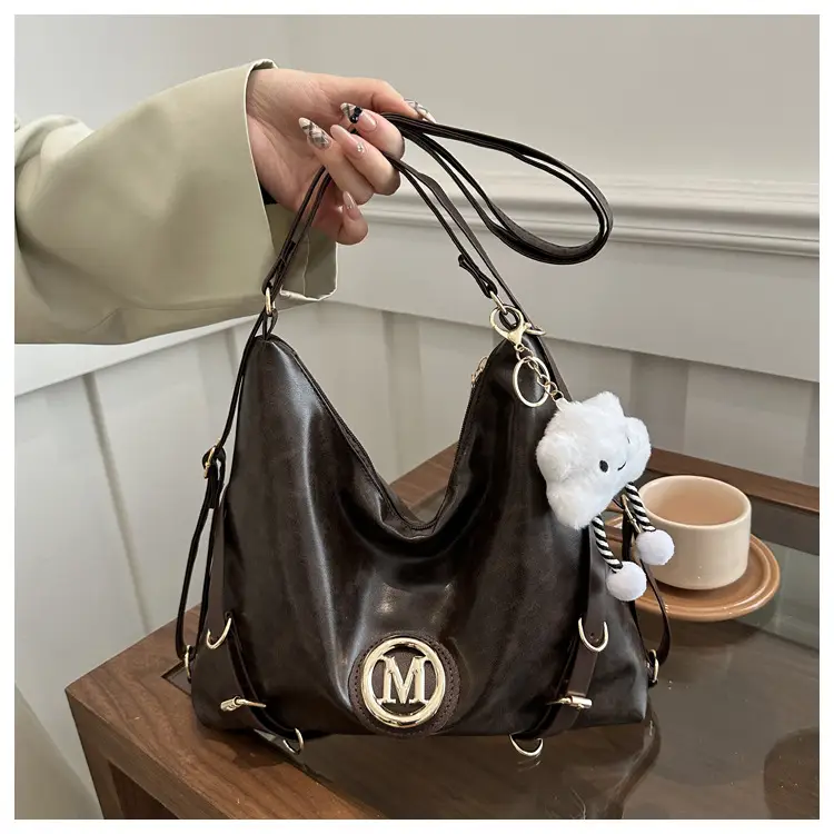 Women's Brown ML Logo Shoulder Bag with Cloud Accent — feature 16