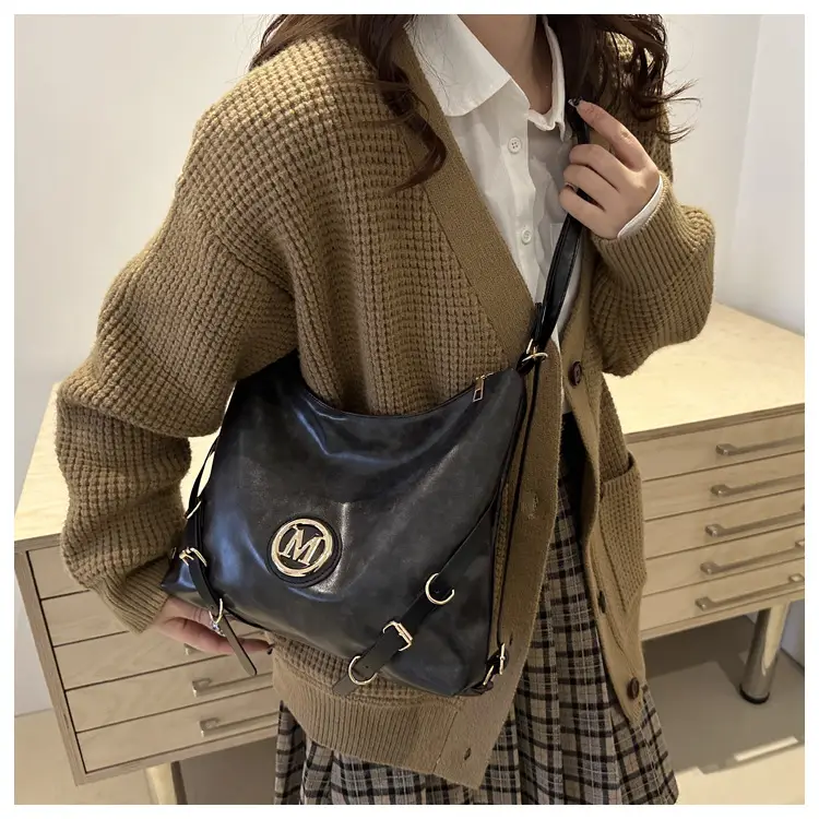 Women's Brown ML Logo Shoulder Bag with Cloud Accent — feature 21