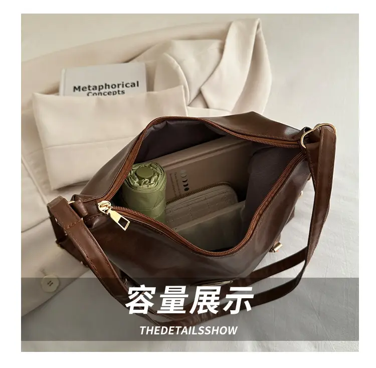 Women's Brown ML Logo Shoulder Bag with Cloud Accent — feature 7