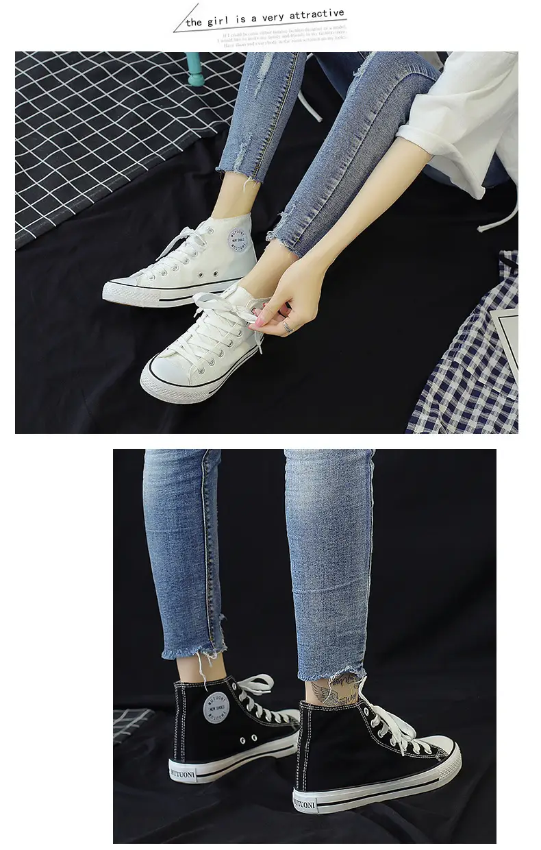 Ins Harajuku Vintage High-top Canvas Shoes Women's Casual Classic All-match Couple Shoes Student Shoes Sneakers Rubber Shoes B01 — feature 10
