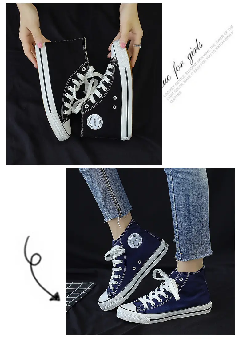 Ins Harajuku Vintage High-top Canvas Shoes Women's Casual Classic All-match Couple Shoes Student Shoes Sneakers Rubber Shoes B01 — feature 12