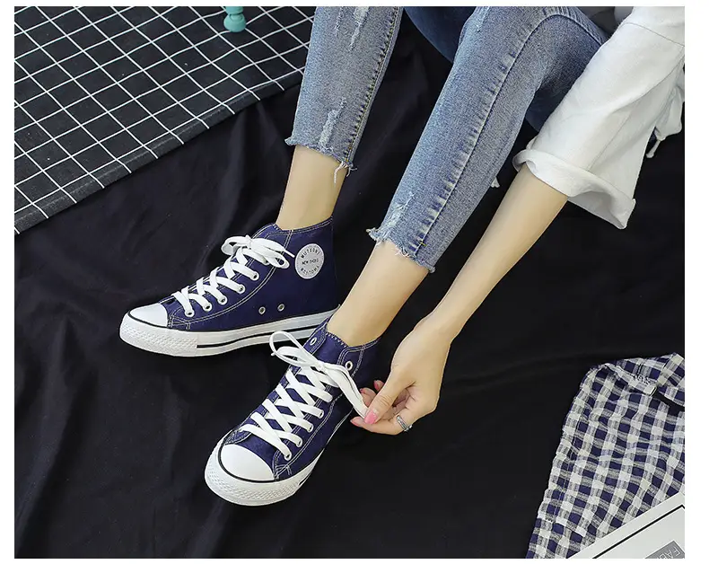 Ins Harajuku Vintage High-top Canvas Shoes Women's Casual Classic All-match Couple Shoes Student Shoes Sneakers Rubber Shoes B01 — feature 13