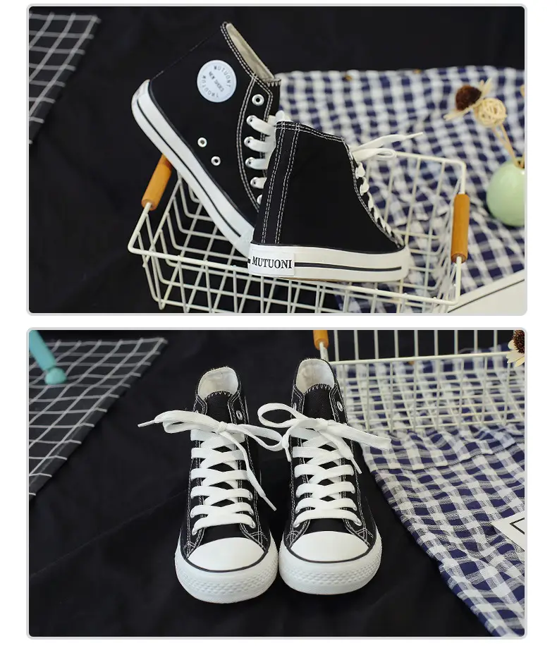 Ins Harajuku Vintage High-top Canvas Shoes Women's Casual Classic All-match Couple Shoes Student Shoes Sneakers Rubber Shoes B01 — feature 17