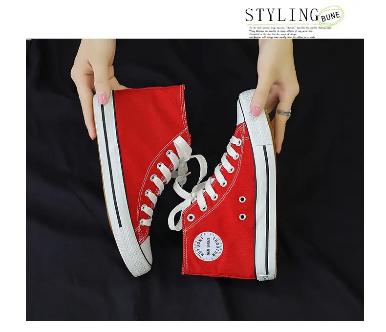 Ins Harajuku Vintage High-top Canvas Shoes Women's Casual Classic All-match Couple Shoes Student Shoes Sneakers Rubber Shoes B01 — feature 8