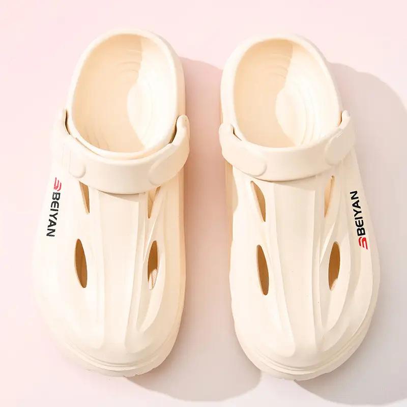 Thick Sole Hole Shoes Women's Summer Breathable Heightening Baotou Top-free Foot Deodorant Outdoor Beach All-match Soft Sandals - Image 7