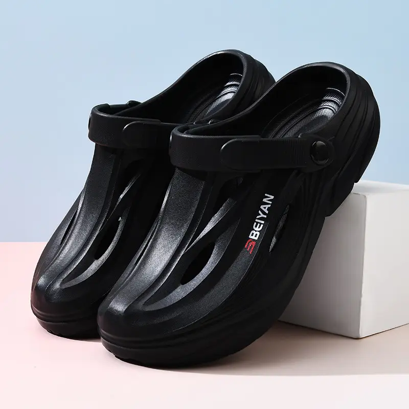 Thick Sole Hole Shoes Women's Summer Breathable Heightening Baotou Top-free Foot Deodorant Outdoor Beach All-match Soft Sandals - Image 8