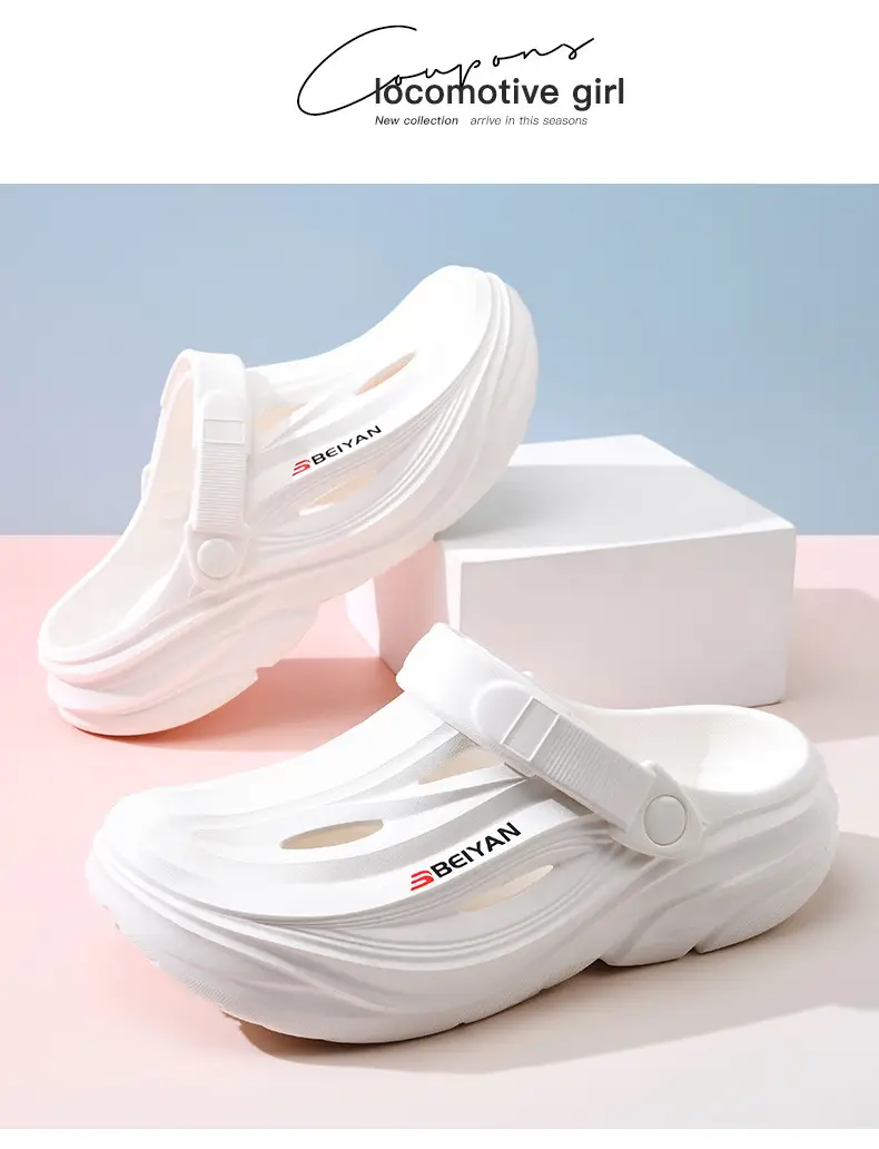 Thick Sole Hole Shoes Women's Summer Breathable Heightening Baotou Top-free Foot Deodorant Outdoor Beach All-match Soft Sandals — feature 10