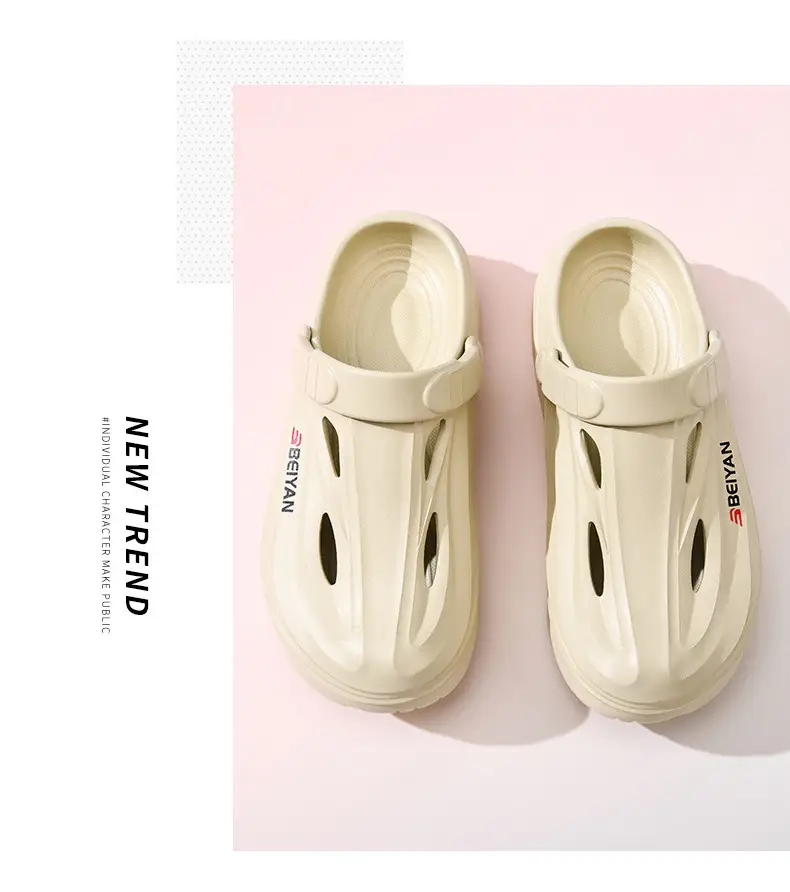 Thick Sole Hole Shoes Women's Summer Breathable Heightening Baotou Top-free Foot Deodorant Outdoor Beach All-match Soft Sandals — feature 11