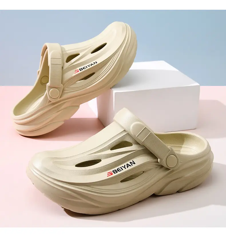 Thick Sole Hole Shoes Women's Summer Breathable Heightening Baotou Top-free Foot Deodorant Outdoor Beach All-match Soft Sandals — feature 12