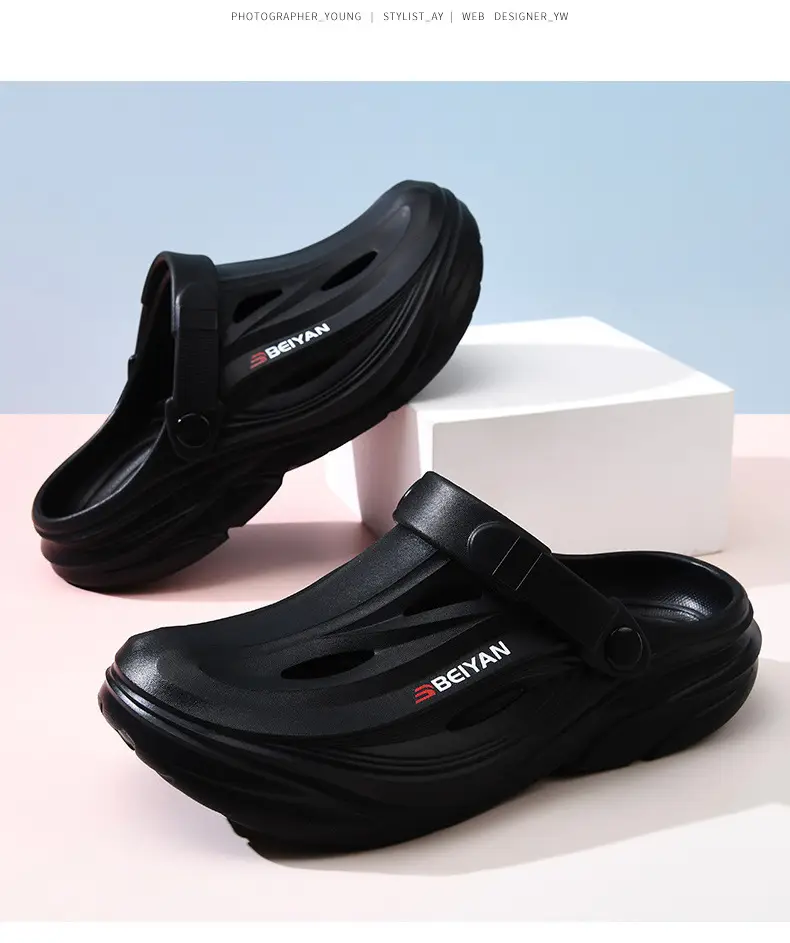 Thick Sole Hole Shoes Women's Summer Breathable Heightening Baotou Top-free Foot Deodorant Outdoor Beach All-match Soft Sandals — feature 15