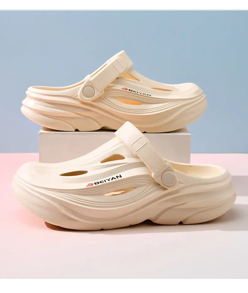 Thick Sole Hole Shoes Women's Summer Breathable Heightening Baotou Top-free Foot Deodorant Outdoor Beach All-match Soft Sandals — feature 7
