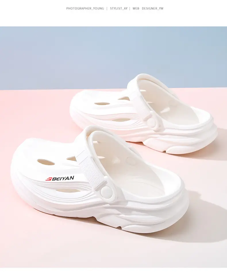 Thick Sole Hole Shoes Women's Summer Breathable Heightening Baotou Top-free Foot Deodorant Outdoor Beach All-match Soft Sandals — feature 9