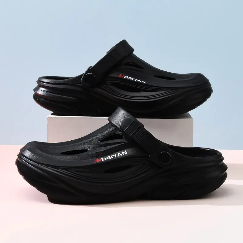 Thick Sole Hole Shoes Women's Summer Breathable Heightening Baotou Top-free Foot Deodorant Outdoor Beach All-match Soft Sandals - Image 2