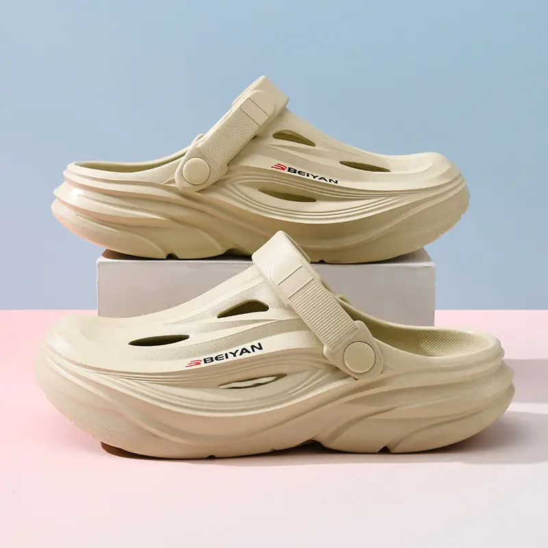 Thick Sole Hole Shoes Women's Summer Breathable Heightening Baotou Top-free Foot Deodorant Outdoor Beach All-match Soft Sandals - Image 3