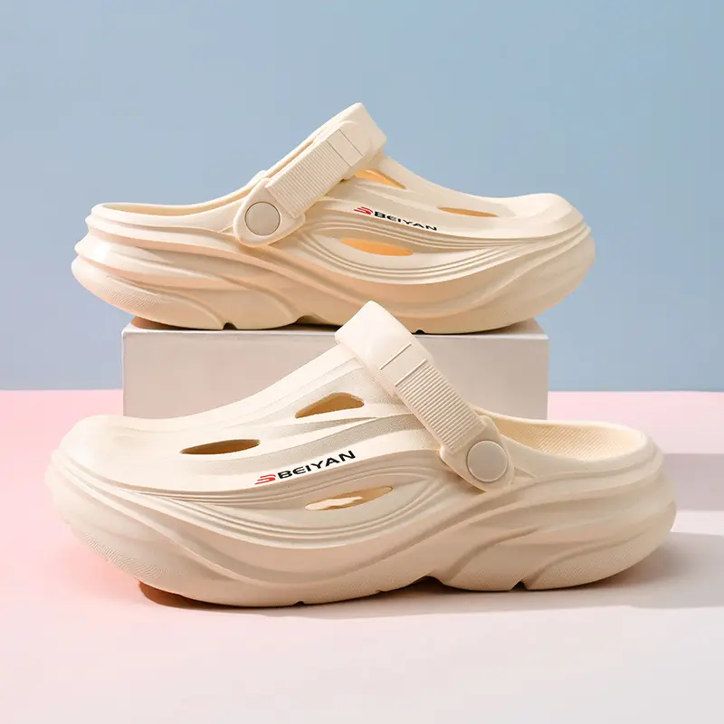 Thick Sole Hole Shoes Women's Summer Breathable Heightening Baotou Top-free Foot Deodorant Outdoor Beach All-match Soft Sandals - Image 4