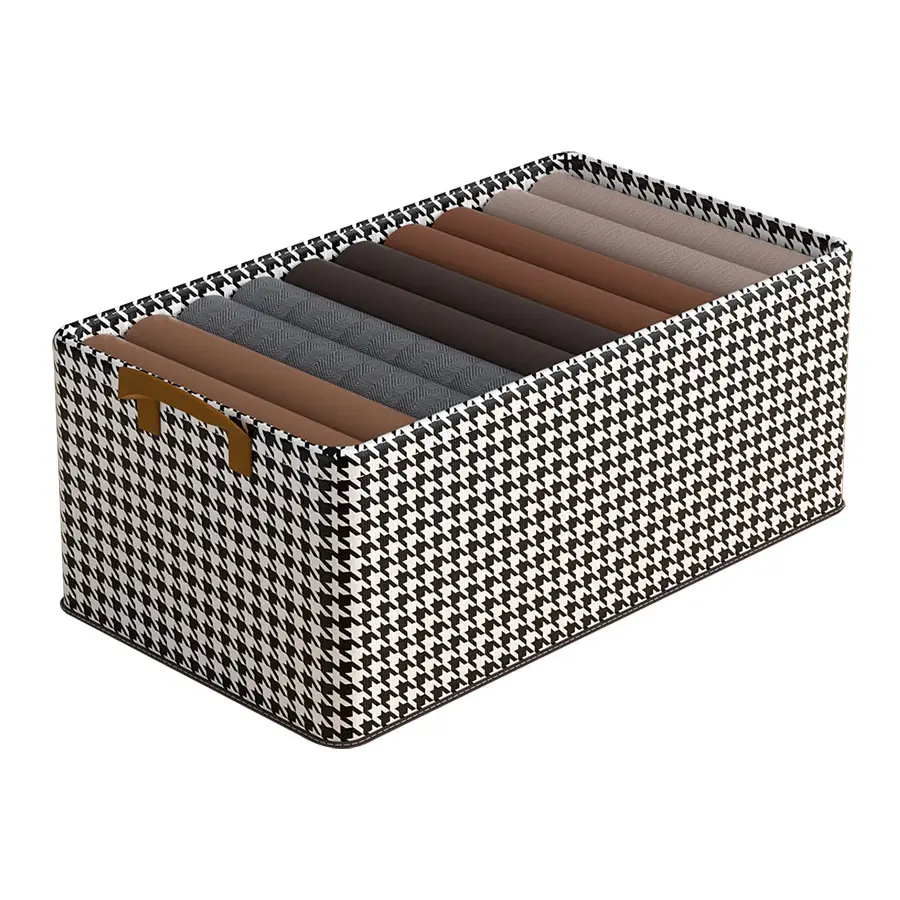 Houndstooth Storage Box for Wardrobe Closet Organization - Image 7