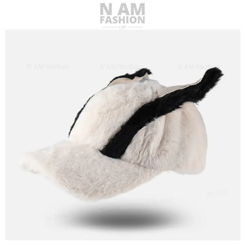 Plush Dog Ears Baseball Cap for Men Women Winter Warm - Image 2