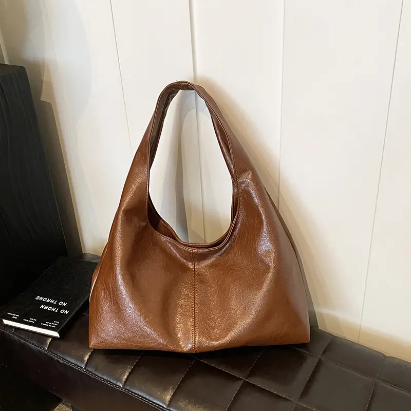 Vintage Brown Leather Tote Bag for Women Large Capacity - Image 6