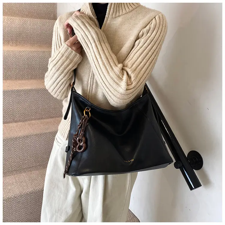 Black Vintage Maillard Shoulder Crossbody Bag for Women — feature 10