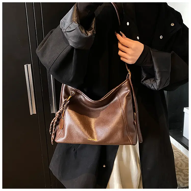 Black Vintage Maillard Shoulder Crossbody Bag for Women — feature 11
