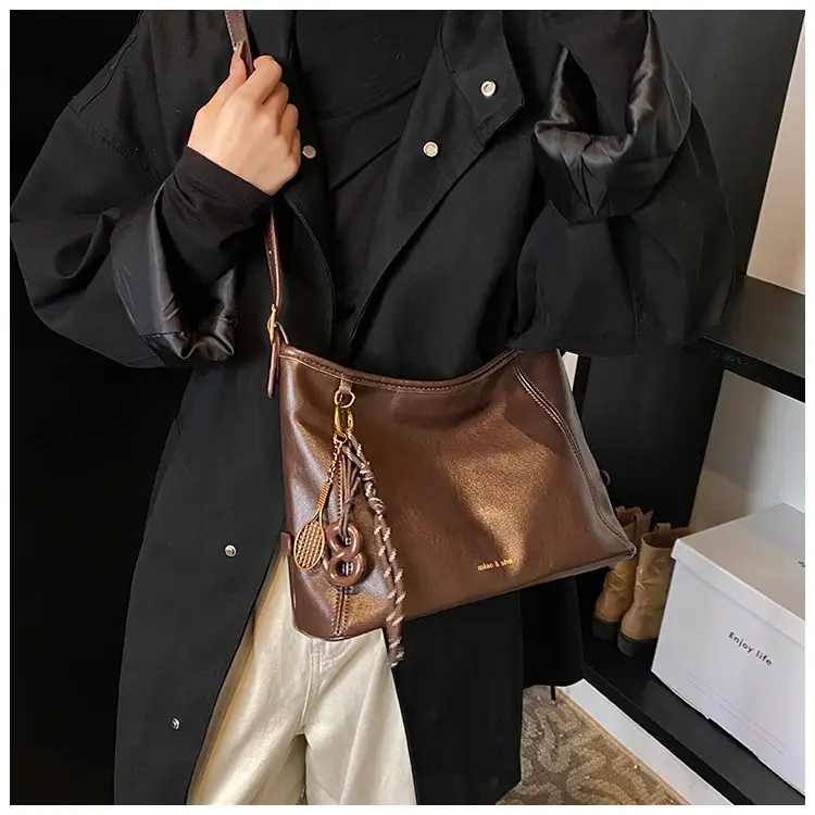 Black Vintage Maillard Shoulder Crossbody Bag for Women — feature 16
