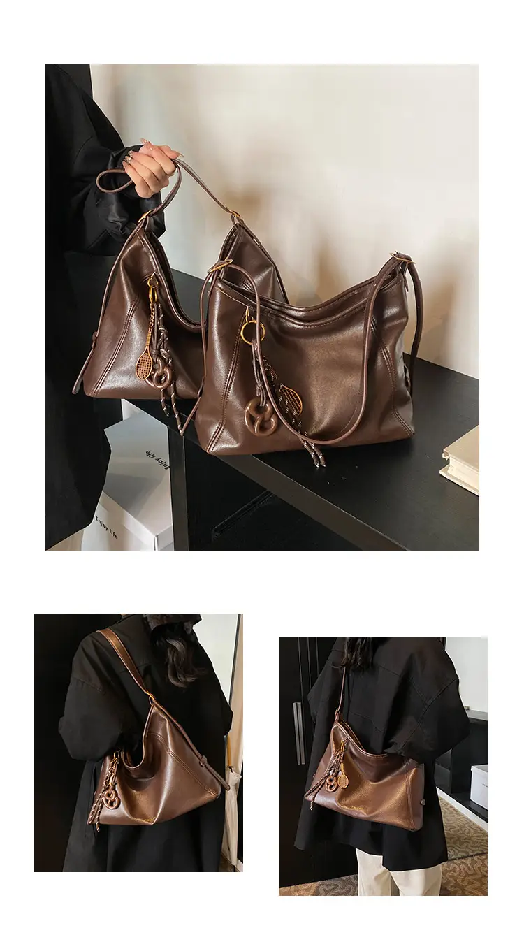 Black Vintage Maillard Shoulder Crossbody Bag for Women — feature 17