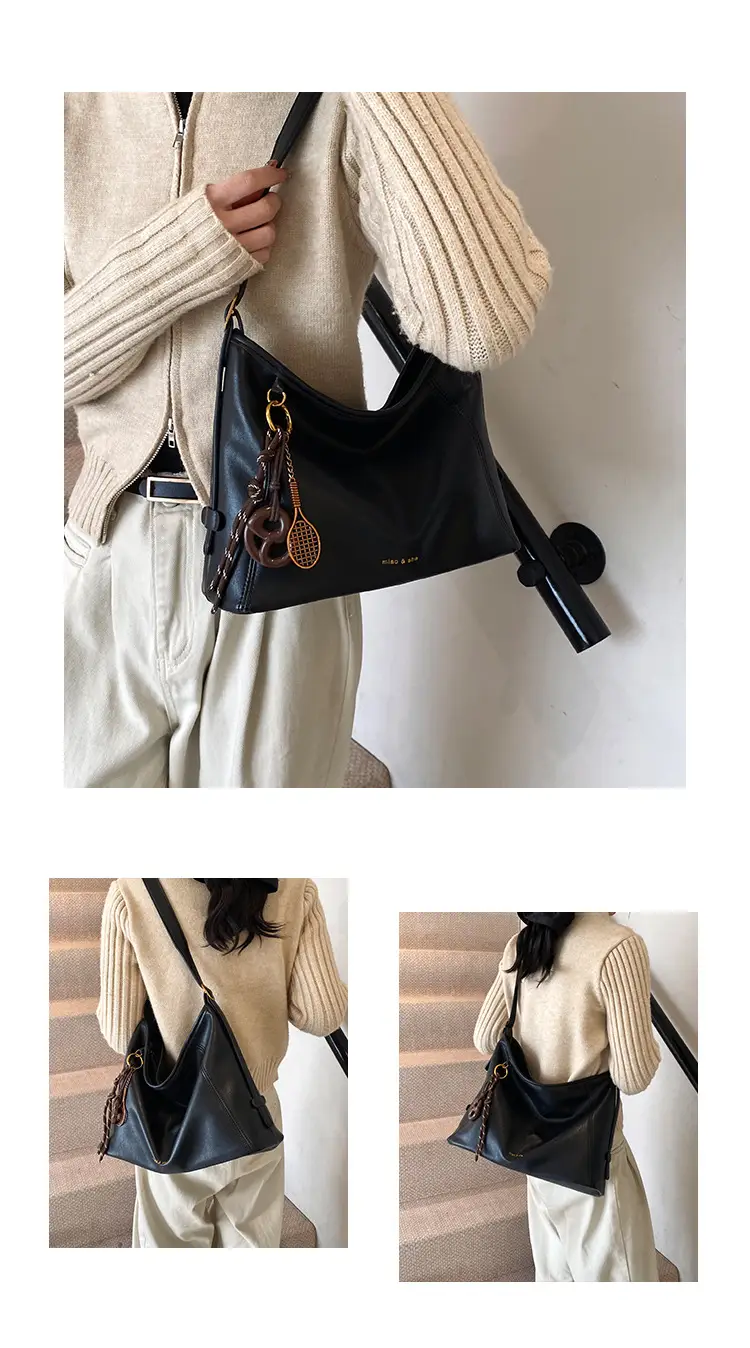 Black Vintage Maillard Shoulder Crossbody Bag for Women — feature 18