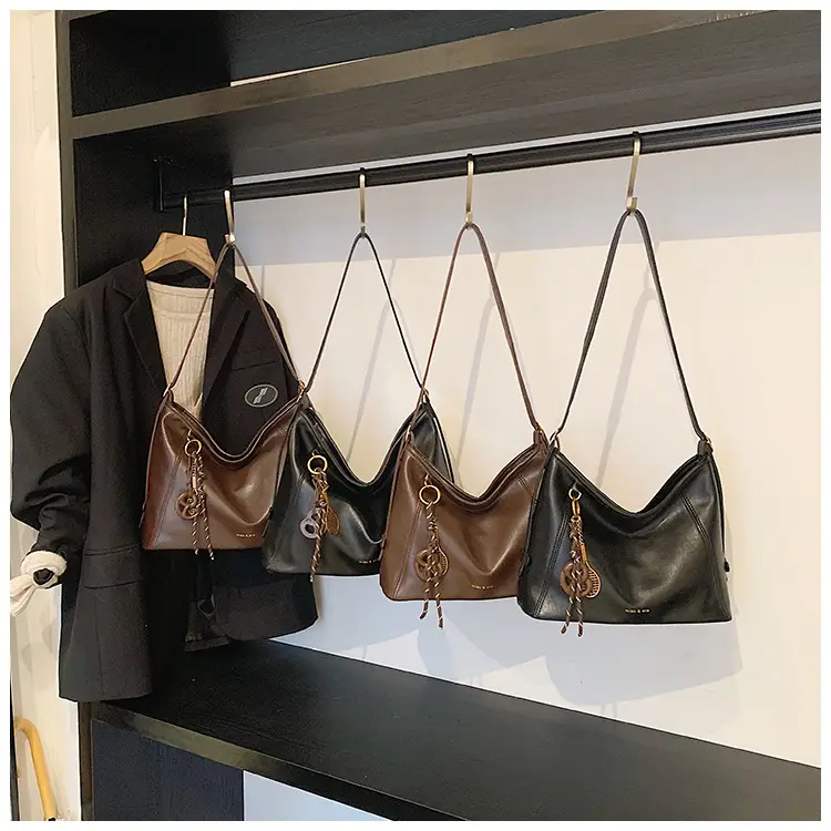 Black Vintage Maillard Shoulder Crossbody Bag for Women — feature 19