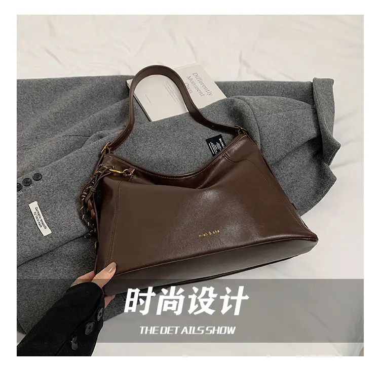 Black Vintage Maillard Shoulder Crossbody Bag for Women — feature 2