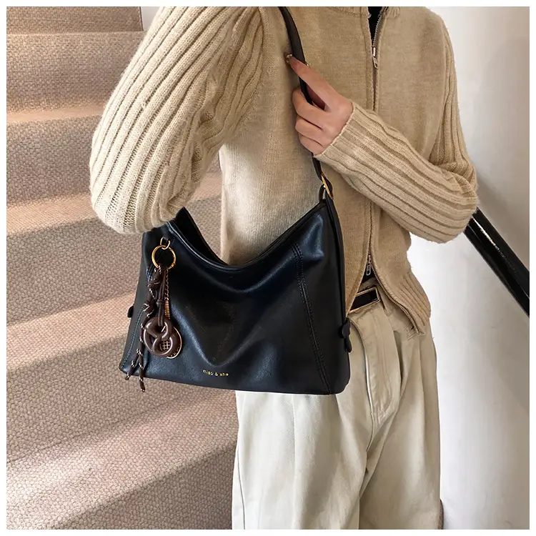 Black Vintage Maillard Shoulder Crossbody Bag for Women — feature 5