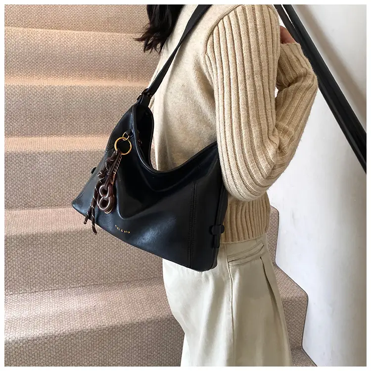 Black Vintage Maillard Shoulder Crossbody Bag for Women — feature 6