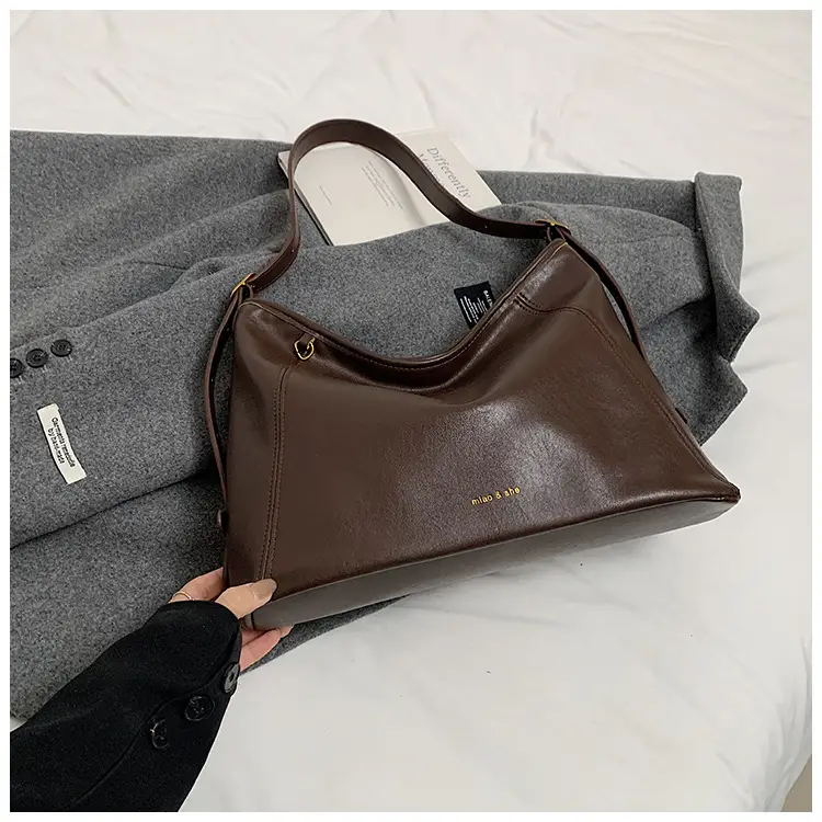 Black Vintage Maillard Shoulder Crossbody Bag for Women - Image 6