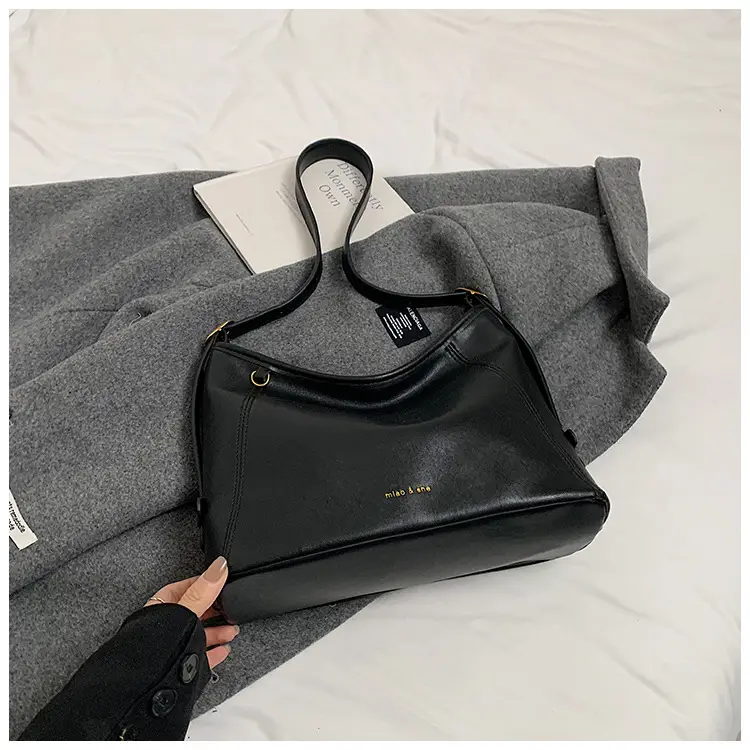 Black Vintage Maillard Shoulder Crossbody Bag for Women - Image 7