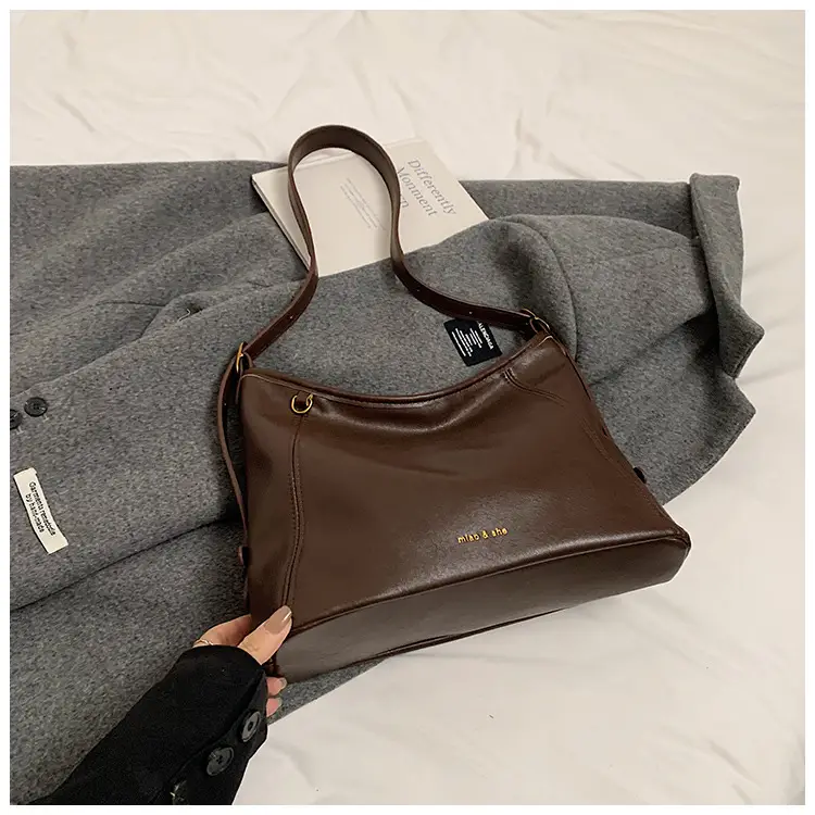 Black Vintage Maillard Shoulder Crossbody Bag for Women - Image 8