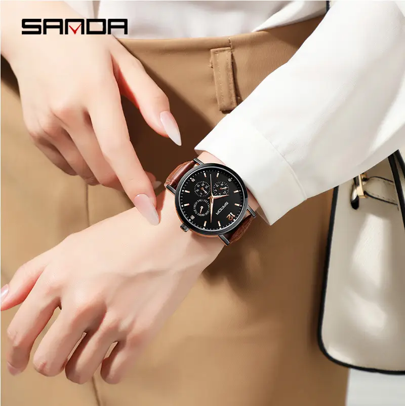 Sanda Women's Waterproof Quartz Watch with Six Hands - Image 8
